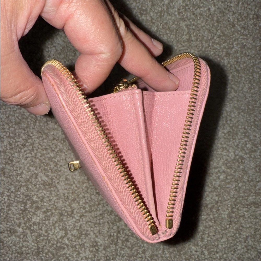 Auth Miu Miu Pink Leather Wallet with miu miu box CLEAN!! AND COA - Picture 8 of 10
